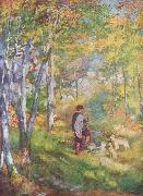 Pierre-Auguste Renoir Jules le Coeur et ses chiens dans la foret de Fontainebleau oil painting artist